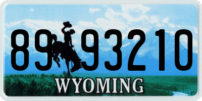 WY license plate 8993210