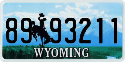 WY license plate 8993211