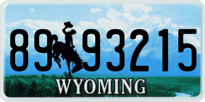 WY license plate 8993215