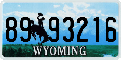 WY license plate 8993216