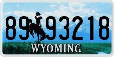 WY license plate 8993218