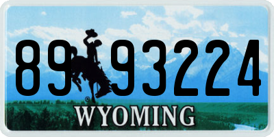 WY license plate 8993224
