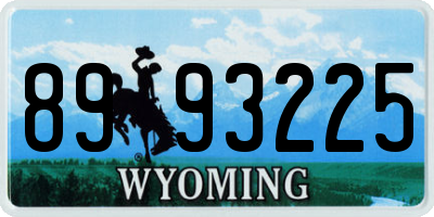WY license plate 8993225