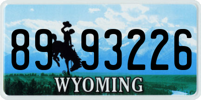 WY license plate 8993226