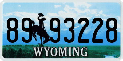 WY license plate 8993228