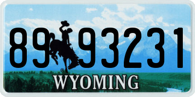 WY license plate 8993231