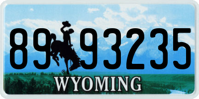 WY license plate 8993235