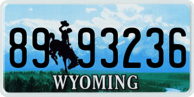 WY license plate 8993236