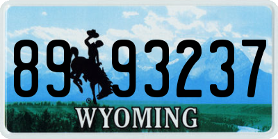 WY license plate 8993237