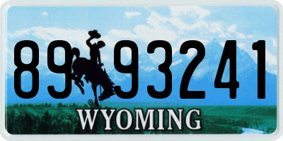 WY license plate 8993241