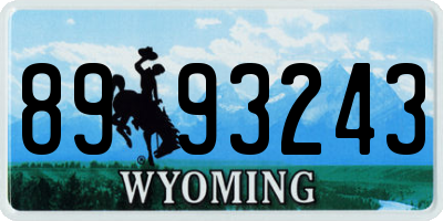 WY license plate 8993243