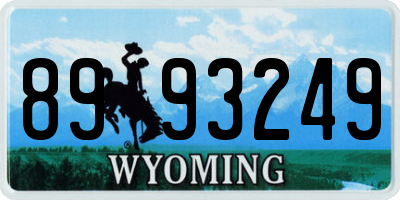 WY license plate 8993249