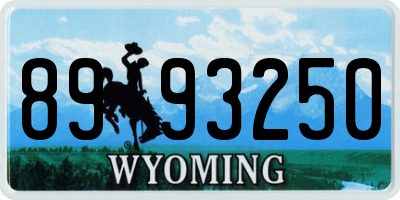 WY license plate 8993250