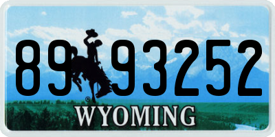 WY license plate 8993252