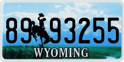 WY license plate 8993255