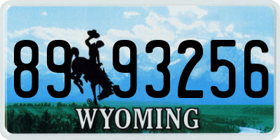 WY license plate 8993256