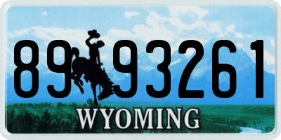 WY license plate 8993261