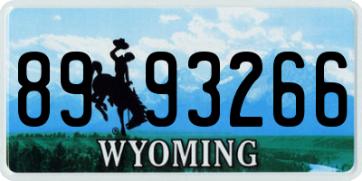 WY license plate 8993266