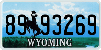 WY license plate 8993269