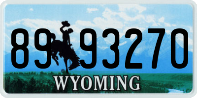 WY license plate 8993270