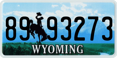 WY license plate 8993273