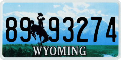 WY license plate 8993274