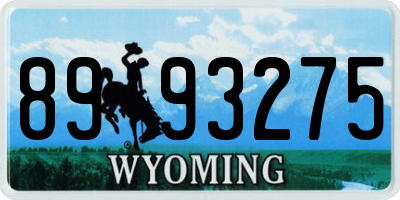 WY license plate 8993275