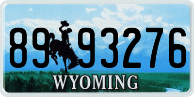 WY license plate 8993276