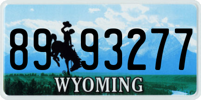 WY license plate 8993277