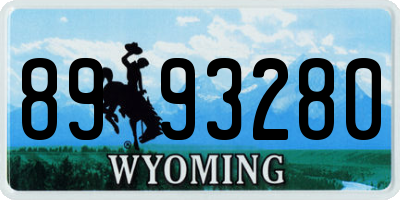 WY license plate 8993280