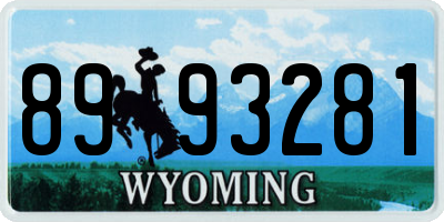 WY license plate 8993281