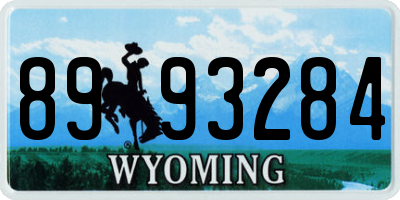 WY license plate 8993284