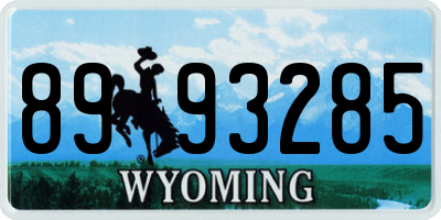 WY license plate 8993285