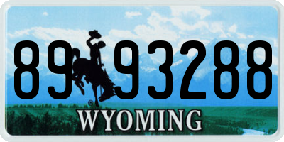 WY license plate 8993288