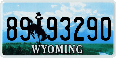 WY license plate 8993290