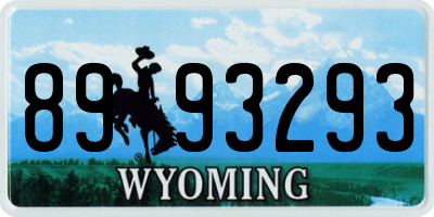 WY license plate 8993293