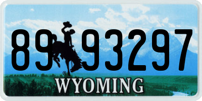 WY license plate 8993297