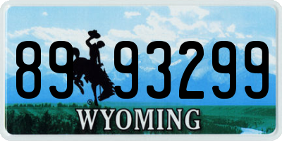WY license plate 8993299
