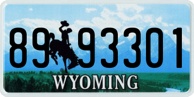 WY license plate 8993301