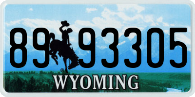 WY license plate 8993305