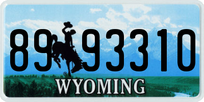 WY license plate 8993310