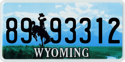 WY license plate 8993312