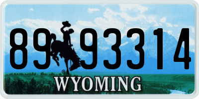 WY license plate 8993314