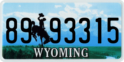 WY license plate 8993315