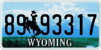 WY license plate 8993317