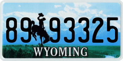 WY license plate 8993325