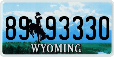 WY license plate 8993330