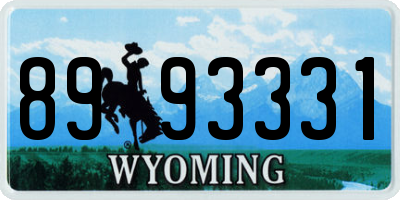 WY license plate 8993331