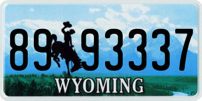 WY license plate 8993337