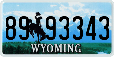 WY license plate 8993343